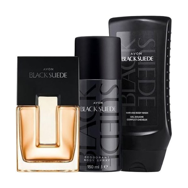 AVON Black Suede Lot de 3 parfums classique/masculin