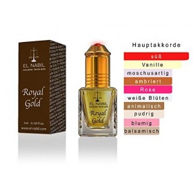 Royal Gold 5ml Parfum Parfumé - El Nabil Misk Musc Huile Parfumée pour HOMMES & FEMMES - Oil Attar Scent