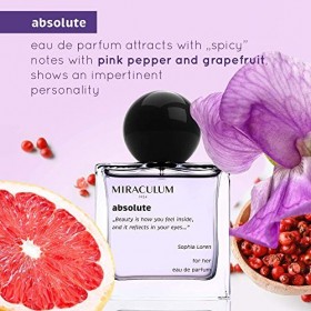 Miraculum Absolute Eau de Parfum Femme - Parfum Femme Courageuse - Flacon de 50 ml - Parfum Framboise Pamplemousse Rose Poivr