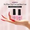 AIMEILI No Wipe Top Coat et Base Coat Semi Permanent UV LED Soak Off Vernis à Ongles Base et Top Coat Vernis Gel Nail Polish 