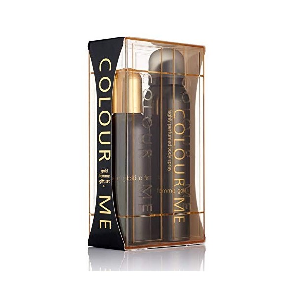 Colour Me Gold Femme - Fragrance for Women - Gift Set 100ml EDP/150ml Body Spray, by Milton-Lloyd