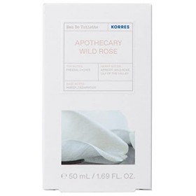 KORRES Eau de Toilette Apothecary Wild Rose pour Femme, 87% dOrigine Naturelle, Floral Doux, Longue Tenue, 50ml