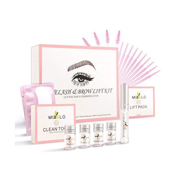 Lash Lift, Scdom Kit Rehaussement de Cils et Brow Lift Kit Lifting Sécuritaire des Sourcils et des Cils, Fournitures Semi Per