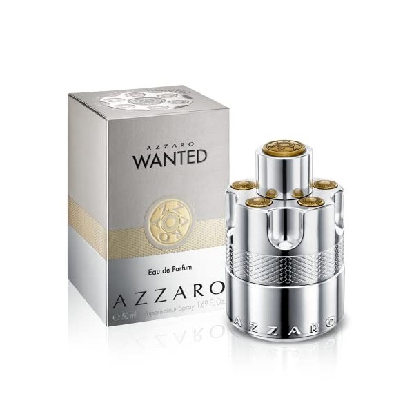 Azzaro Wanted, Eau de Parfum pour Homme en Spray Vaporisateur, Parfum Boisé Épicé, Énergisant et Addictif, 50 ml