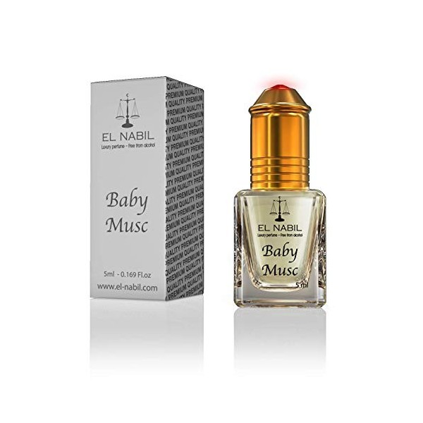 Musc Baby 5ml Parfum - El Nabil Misk Musc Huile Parfumée pour HOMME & FEMME - Essences Essentielles Naturelles Perfume Oil At
