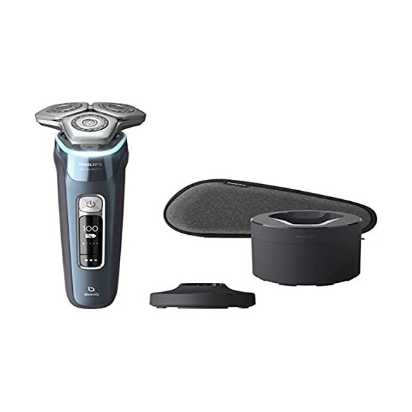 Philips Shaver Series 9000, Pouch, Quick Clean Pod, Support de Charge, Bleu glacé