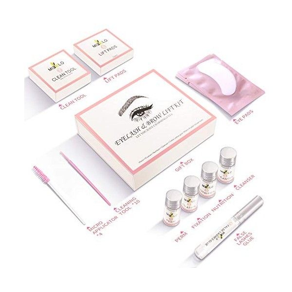 Lash Lift, Scdom Kit Rehaussement de Cils et Brow Lift Kit Lifting Sécuritaire des Sourcils et des Cils, Fournitures Semi Per