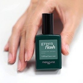 Manucurist Top Coat Green Flash - Top Vernis Semi-Permanent Vegan - 12-Free - Jusquà 84% dIngrédients Bio-sourcés - Fabriqu