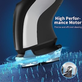 SweetLF Rasoir pour homme, rechargeable avec écran LCD, rasoir électrique à barbe avec tondeuse de précision, maille de lame 