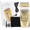 Rasoir électrique rechargeable Rasoir alternatif Portable Men Barbe Trimmer Shaver Machine Gold 