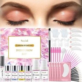 Purpledi Kit Rehaussement de Cils et Sourcils, Kit de Teinture des Sourcils, 2 en 1 Kit de cils Perm, Cils Permanent Eyelash 