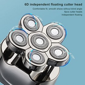 Rasoir électrique, 6 en 1, Rasoir électrique, Coupe-cheveux Rechargeable à Meulage Automatique, pour Hommes