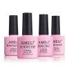 AIMEILI No Wipe Top Coat et Base Coat, Matte Top Coat, 5 en 1 Builder Base Vernis à Ongles Semi-Permanent Finition Mat et Bri