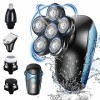 Rasoir Electrique Homme,5 En 1 Rasoir Electriques Hommes Rotatives 6D Chauve Tondeuse à Barbe USB Rechargeable secs & humides