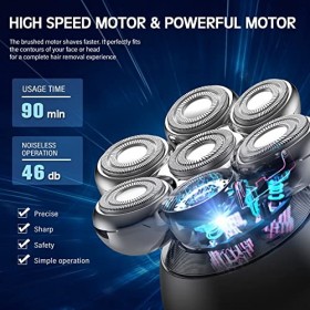 Rasoir Electriques Hommes, BelonLink 7D 5 en 1 Rasoir à Tête Chauve Rasoir Cheveux Rasoirs à Têtes Rotatives Professionnelle,