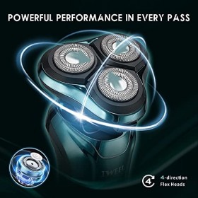 Rasoir électrique pour homme, étanche IPX7 - Rasoirs rotatifs 3 en 1 pour le visage - Rasoirs rotatifs pour le nez et les pat