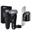 Braun Series 8 8410s rasoir électrique barbe homme, tête 3+1 avec tondeuse de précision Wet & Dry + Braun Centre SmartCare 5-