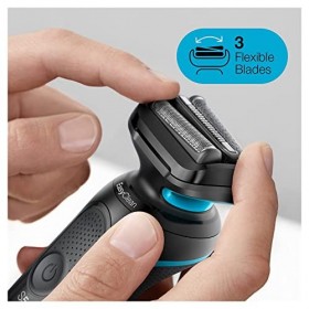 Braun Series 5 Rasoir à Grille Tondeuse pour Homme, Noir/Bleu