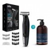 Braun Series XT5 Rasoir Électrique et Tondeuse Hybride Homme + King C. Gillette Nettoyant Pour La Barbe Et Le Visage 350 ml 