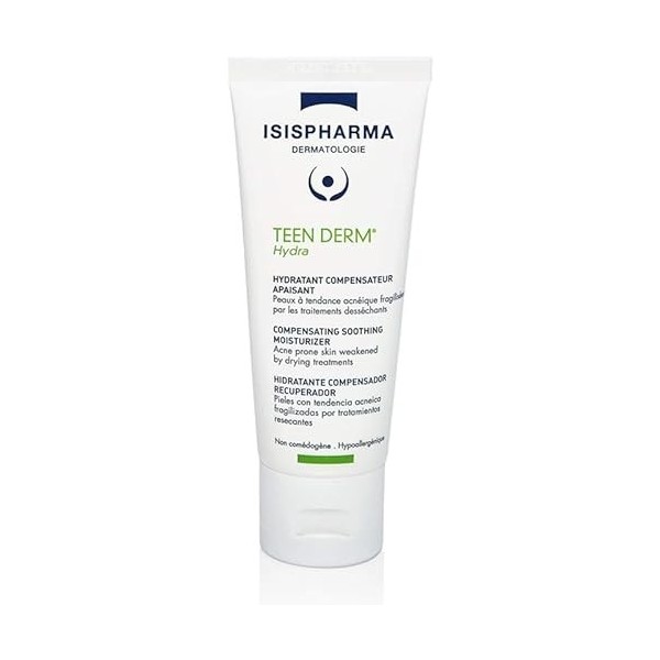 ISISPHARMA - TEEN DERM Hydra Crème - Hydratant compensateur apaisant - Peaux à tendance acnéique fragilisées par les traiteme