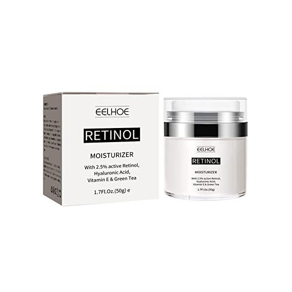 50g Crème Hydratante pour le Visage,Crème Anti-âge au Rétinol, Crème de Jour Anti-rides, Crème Visage Rajeunissante et Ultra-