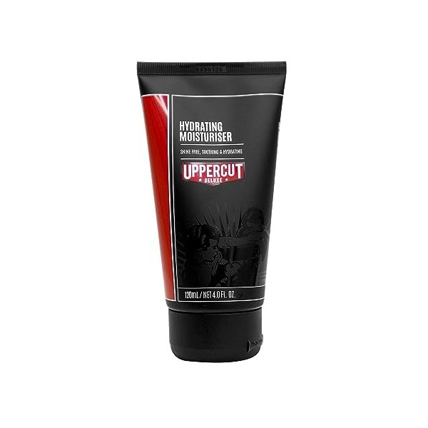 Uppercut Deluxe Hydrating Moisturiser, Apaise et répare la peau avec de lallantoïne et du beurre de karité, Formule sans hui