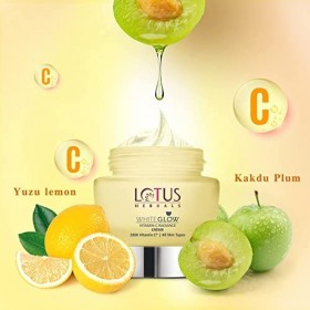 Lotus Herbals WhiteGlow Crème éclatante à la vitamine C SPF 20 pour les taches sombres et les peaux ternes Anti-pollution 50 