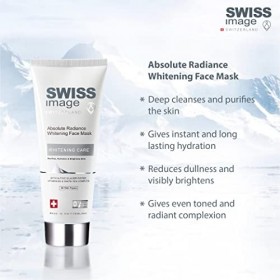 Swiss Image Masque Visage Éclat Absolu, 75 ml | Purifie, hydrate et éclaircit la peau | Enrichi en niacinamide, complexe Whit