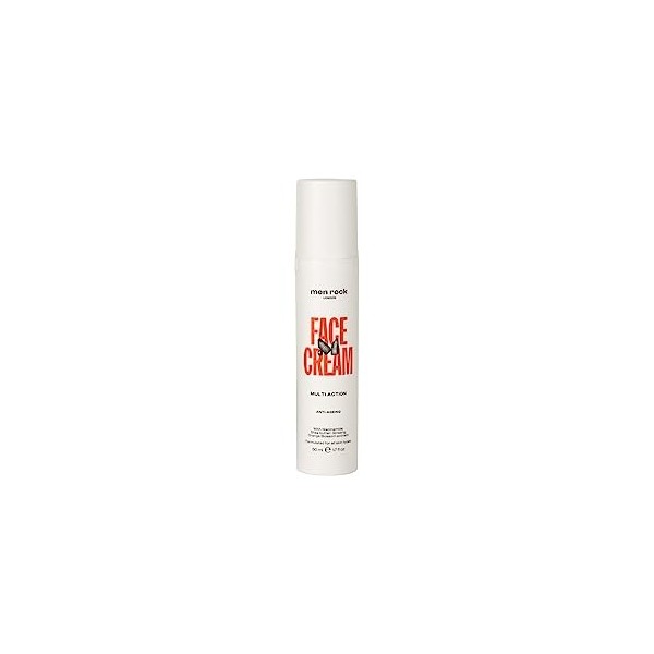 Men Rock Crème Multi-Action pour le Visage, Cible les Rides et les Ridules, Hydrate Profondément pour une Peau Saine et Radie