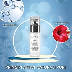 LOVVES Sérum Acide Hyaluronique Concentré 3 Poids Moléculaires, Haute Cosmétique Naturelle, Action Restructurante Profonde, A
