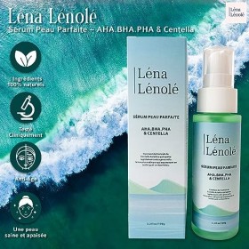 Sérum Peau Parfaite Léna Lénolé - La Révolution AHA, BHA, PHA & CENTELLA - Éclat, Hydratation, Apaisement, Élimination des ce