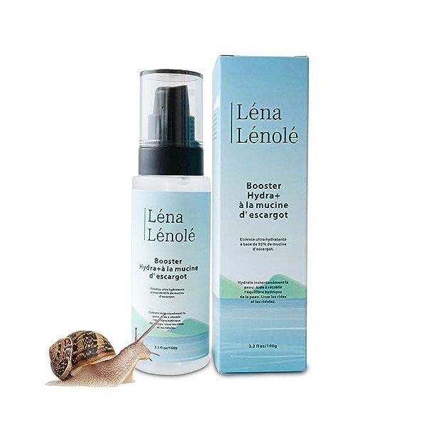 Léna Lénolé Booster Hydra+ à la Mucine dEscargot - Essence de Beauté à Base de Sécrétion Filtrée de Bave dEscargot Riche en