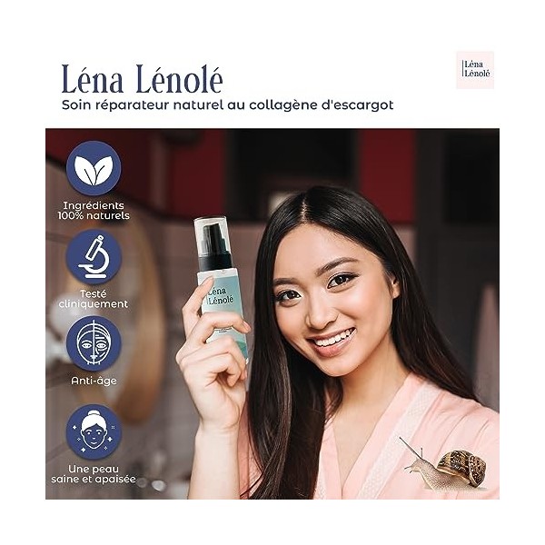 Léna Lénolé Booster Hydra+ à la Mucine dEscargot - Essence de Beauté à Base de Sécrétion Filtrée de Bave dEscargot Riche en