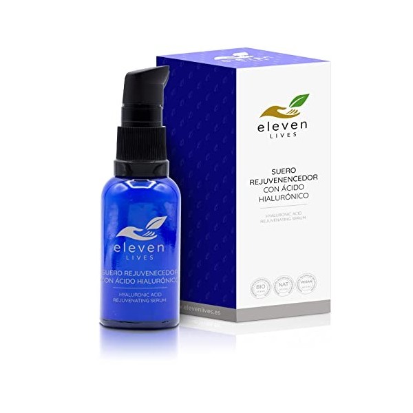 ELEVEN LIVES - Sérum Rajeunissant Écologique à lAcide Hyaluronique 30 ml - Sérum Visage Hydratant 100% Naturel - Pour Tous T