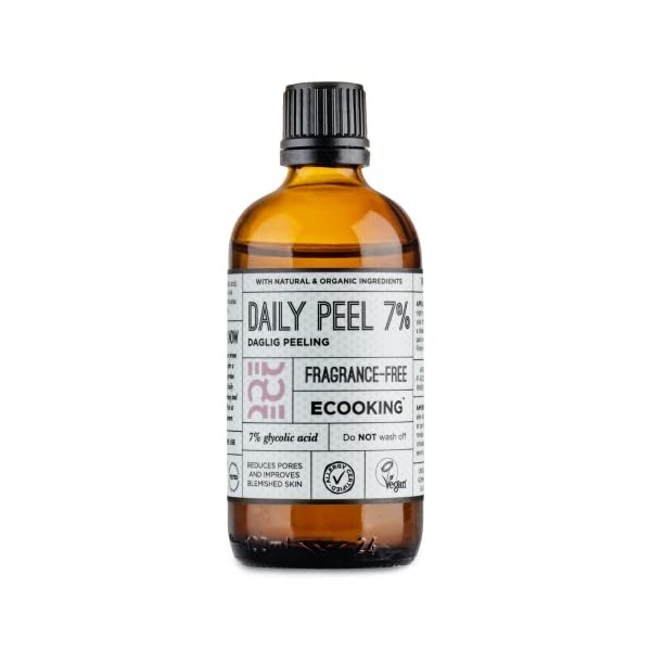 eCooking Peel Daily – Bouteille en verre de 60 ml – Solution dexfoliation Gentle pour peau radiante