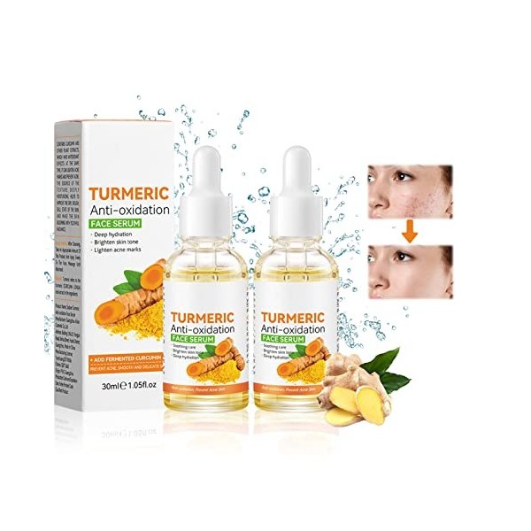 Turmeric Serum, Turmeric Dark Spot Corrector Serum, Turmeric Sérum Réparateur, Turmeric Repair Face Serum, Serum Anti Tache, 