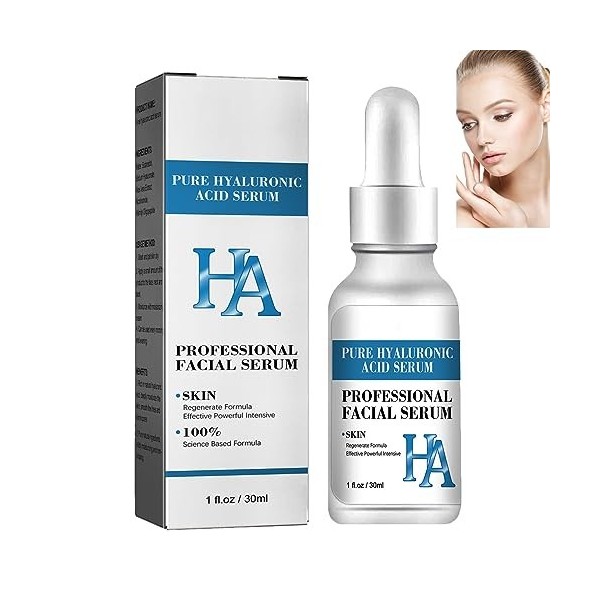 Sérum Anti-Vieillissement Acide Hyaluronique,Essence pour le Visage à lAcide Hyaluronique,Serum Visage de Collagene Hydratat