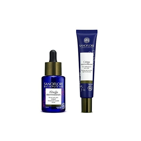 Sanoflore – Absolu Merveilleux Sérum anti-rides Intégral Bio 30ml + Crème de Jour Légère Anti-Rides Merveilleuse Bio 40ml