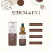 Sérum visage 4 en1 avec Niacinamide, Vitamin C, Acide Hyaluronique et Vitamine E- Sérum anti âge, hydratant, anti tâche