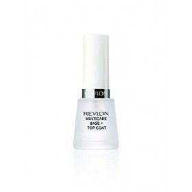 Soin des Ongles Revlon Multicare Base + Top Coat, 2 en 1 Durcisseur dOngles et Top Coat au Fini Brillant Glossy, 15 Ml