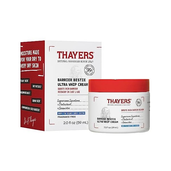 Thayers Crème Pour le Visage Ultra-Riche Barrier Bestie - Crème Hydratante - Squalane de Canne à Sucre et Céramides - Soins P