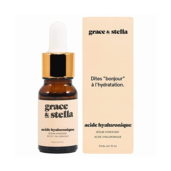 Grace & Stella - Serum Acide Hyaluronique Visage Say Hi To Hydration - Vegan - Serum Visage Anti Ride Homme Femme - Hydrate, 