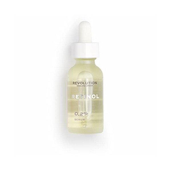 Révolution Skincare London, Sérum Visage Rétinol 0,2%, Léger, Réduit les Ridules et les Rides, Non Gras, 30ml Crème Jour et Nuit