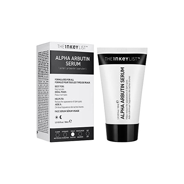 The INKEY List Sérum à 2 % dalpha arbutine pour atténuer les points noirs et lhyperpigmentation 30 ml