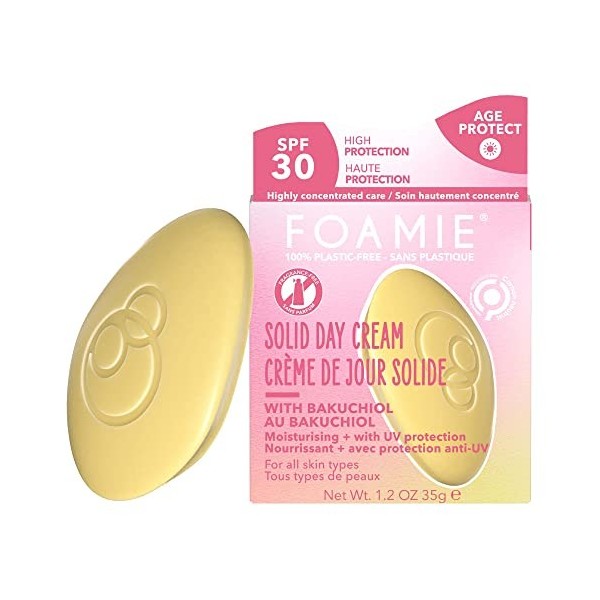 Foamie creme anti rides femme solide 35g - Creme visage et contour des yeux avec bakuchiol serum visage - Creme de jour et Cr