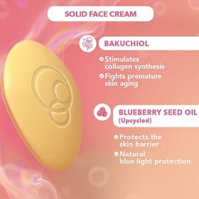 Foamie creme anti rides femme solide 35g - Creme visage et contour des yeux avec bakuchiol serum visage - Creme de jour et Cr