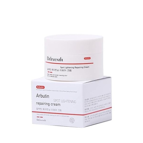 DEleventh Korean Brand α-Arbutin Anti-Oxidation Brightening Skin Face Cream 30g / Vitamin E Repair Damaged Skin Cells,Reduce 