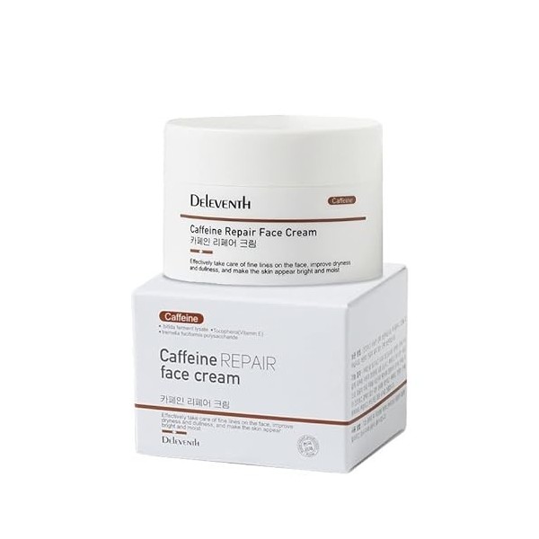 DEleventh Korean Brand Caffeine Vitamin E Repair Face Cream 30g / Anti-Oxidation, Improve Dryness and Dullness, Brighten Skin