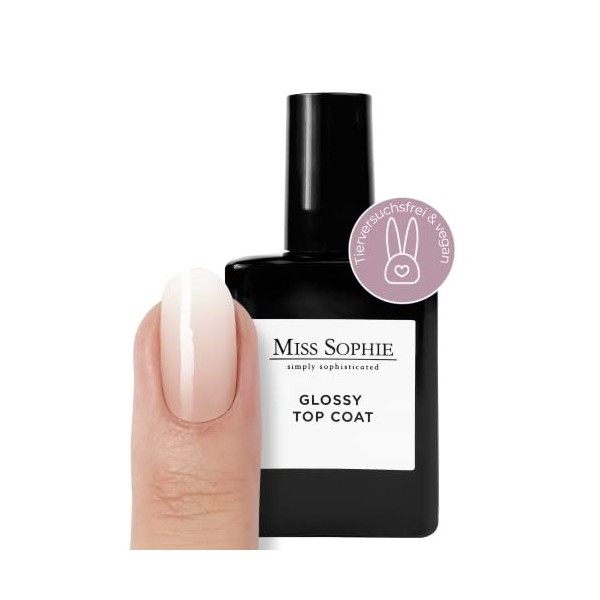 MISS SOPHIES Top Coat - Vernis à ongles brillant - Séchage ultra rapide - Tenue jusquà 14 jours