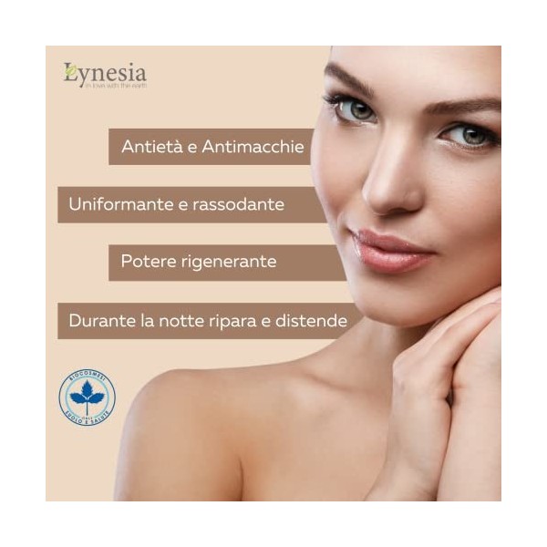 Lynesia - Crème visage à la bave descargot 70% anti-rides et anti-imperfections à lacide hyaluronique. certifiée bio